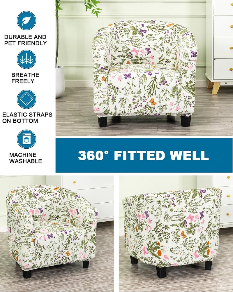 NILUOH Club Chair Slipcover 1-Piece Soft Stretch Barrel Chair Covers Tub Chair Cover Spandex Armchair Covers Furniture Protector for Bar Counter Living Room,Color 07 - Image 5