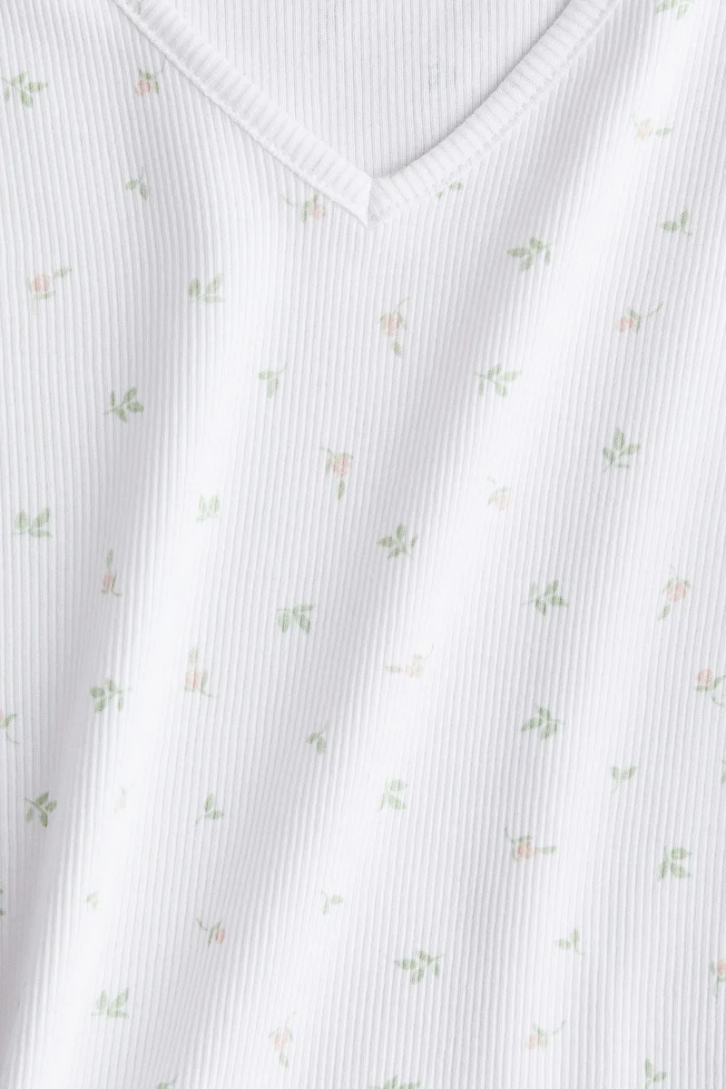 H&M Ribbed cotton jersey top