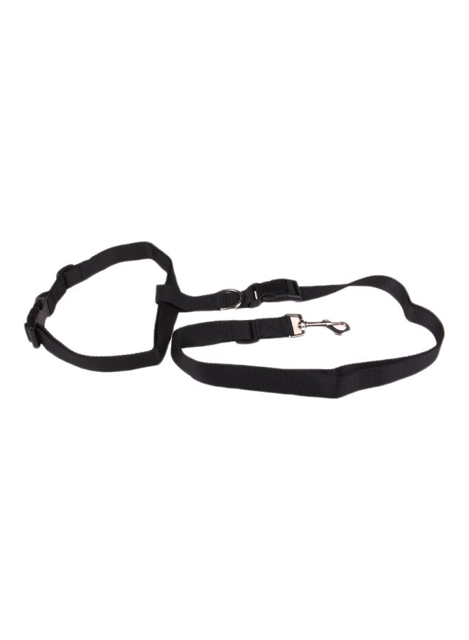 NIBEMINENT 3-Piece Adjustable Hands Free Leash With Waist Belt Black - Image 1
