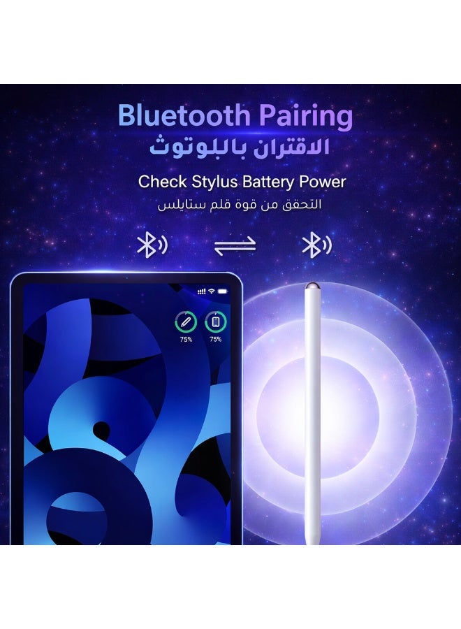 Stylus Pen for iPad with Magnetic Wireless Charging, Palm Rejection & Tilt Sensitivity, Bluetooth Battery Display, Fast Charge, Compatible with iPad Pro/Air/Mini (2018–2024) - Image 2