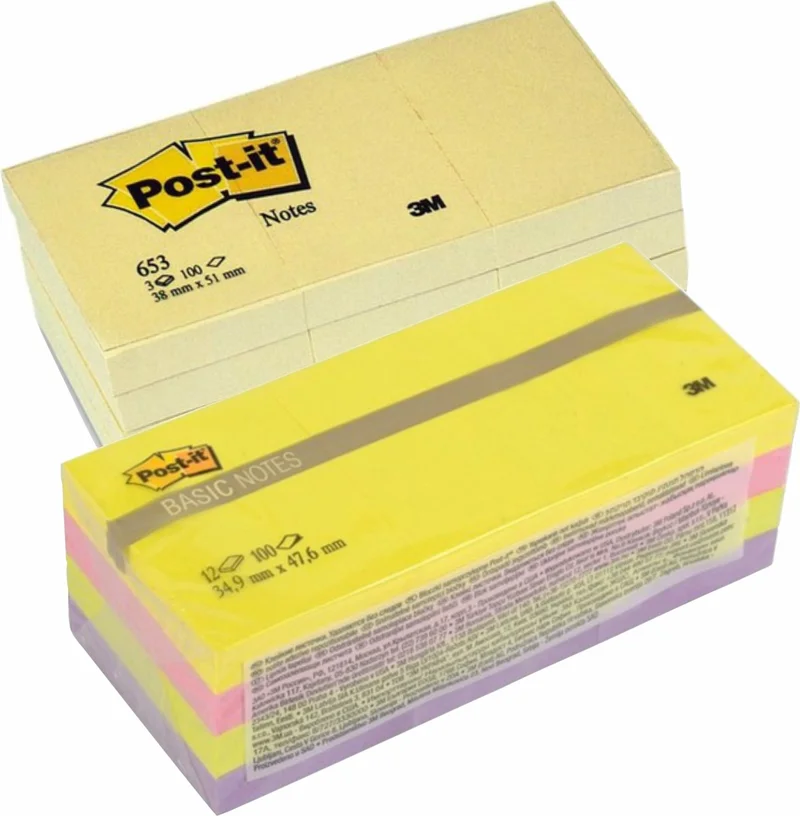 ثري ام Post It Basic Notes Set Colorful and Yellow