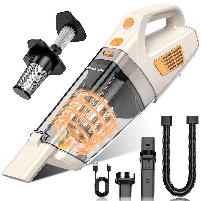 BQYPOWER Handheld Vacuum Cordless, 16000PA Strong Suction Hand Held Vacuum Dust Busters Cordless Rechargeable with Multiple Accessories, Portable Car Vacuum Cleaner High Power for Car Home Office - Image 1