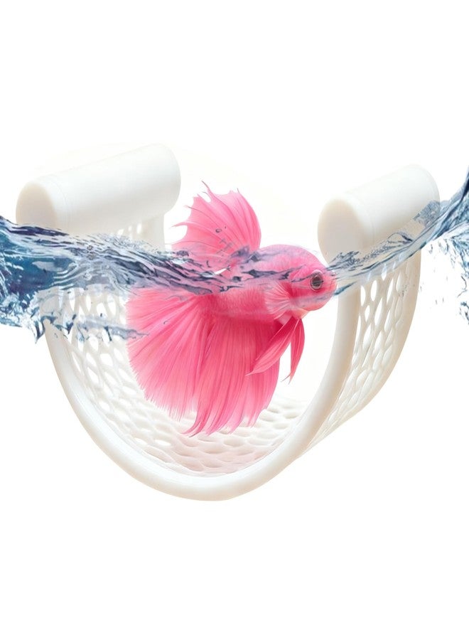 YAFIYGI Betta Fish Hammock White Floating Bed for Tank and Aquarium Decor Minimalist Betta Fish Hideout Rest Bed for Beta Fish Hide and Relax in Low Flow Tanks - Image 1