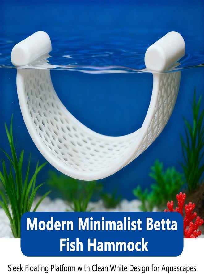YAFIYGI Betta Fish Hammock White Floating Bed for Tank and Aquarium Decor Minimalist Betta Fish Hideout Rest Bed for Beta Fish Hide and Relax in Low Flow Tanks - Image 3