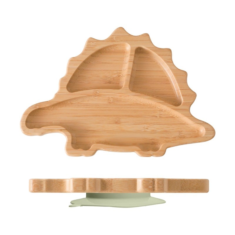Cute Cartoon Kids Sectioned Dinner PlateSpinosaurus dinner plate pea green Spinosaurus dinner plate pea green