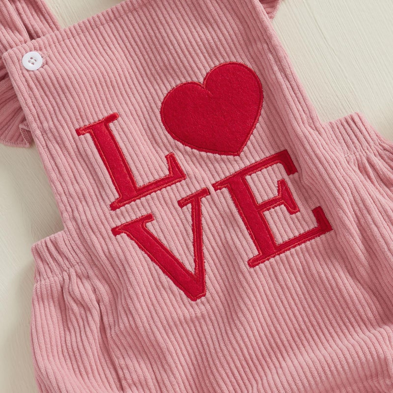 YINGISFITM My First Valentines Day Baby Girl Outfit Newborn Love Heart Bubble Romper Infant Jumpsuit Cute Baby Girl Clothes (Pink-Love, 0-3 Months) - Image 5
