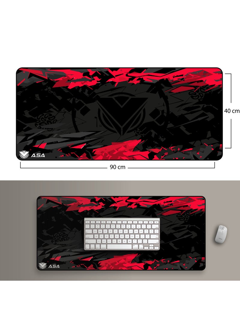 ASA Extended Mouse Pad 90x40cm Non-Slip Rubber Base with Stitched Edges, Smooth Cloth Surface, Waterproof  - Image 3