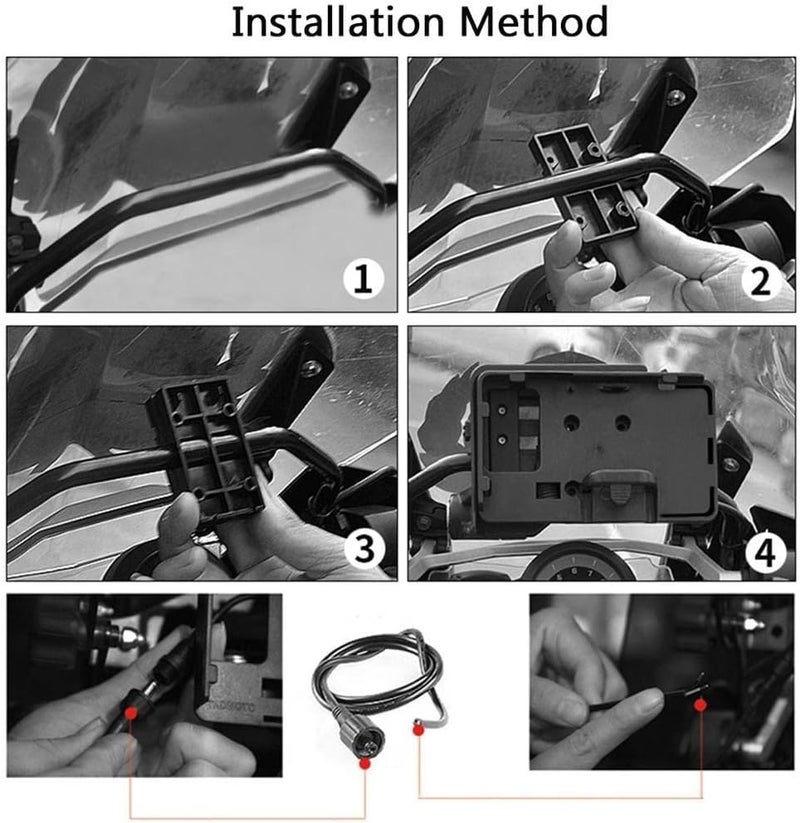 QASULER Motorcycle Phone GPS Navigation Bracket - Image 3