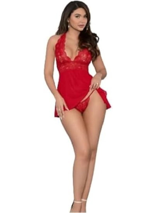 Hanady Women's Sexy Red Babydoll Lingerie Short Babydoll - Modern Feminine Design with Soft and Comfortable Material for Special Occasions Hn 8019  XL / XXL - Image 4