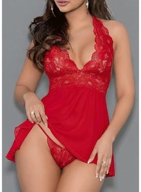 Women's Sexy Red Babydoll Lingerie Short Babydoll - Modern Feminine Design with Soft and Comfortable Material for Special Occasions Hn 8019  XL / XXL