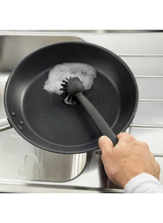 29cm Black Dish Washing Brush – Heavy-Duty Kitchen Scrubber with Long Comfortable Handle – Strong Bristles for Pots, Pans & Dish Cleaning - Image 5