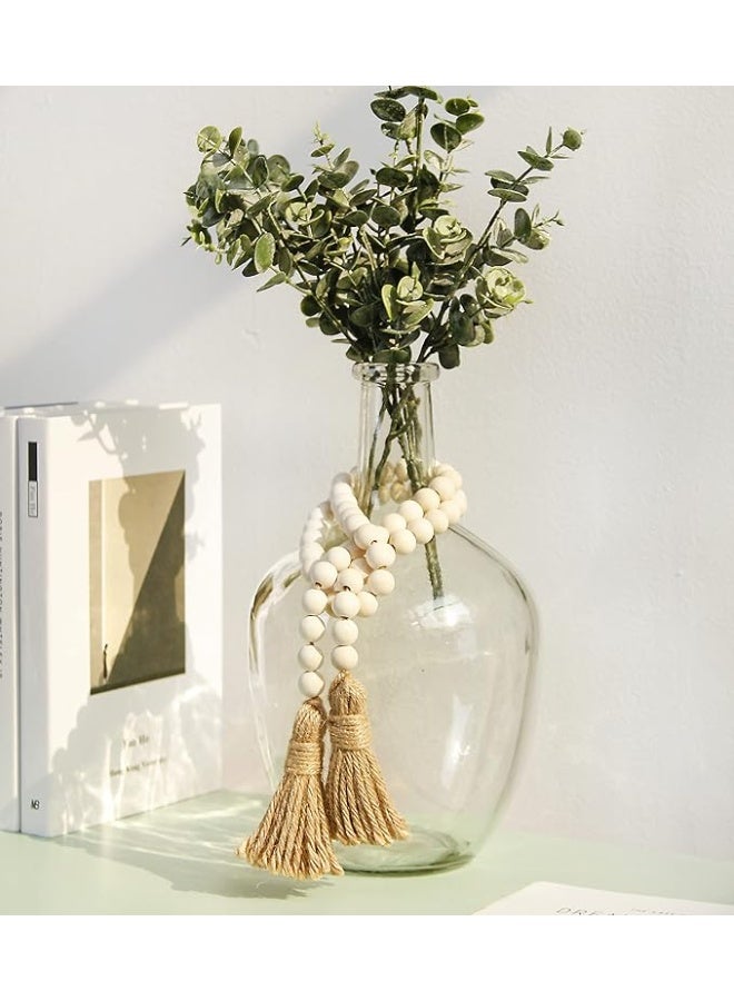 إكليل خرز من الخشب مقاس 99 سم مع شراشيب، سبحة صلاة متعددة الاستخدامات بتصميم بوهو أنيق للتعليق على الحائط وديكور المنزل من ميبليت (لون طبيعي) - Image 4