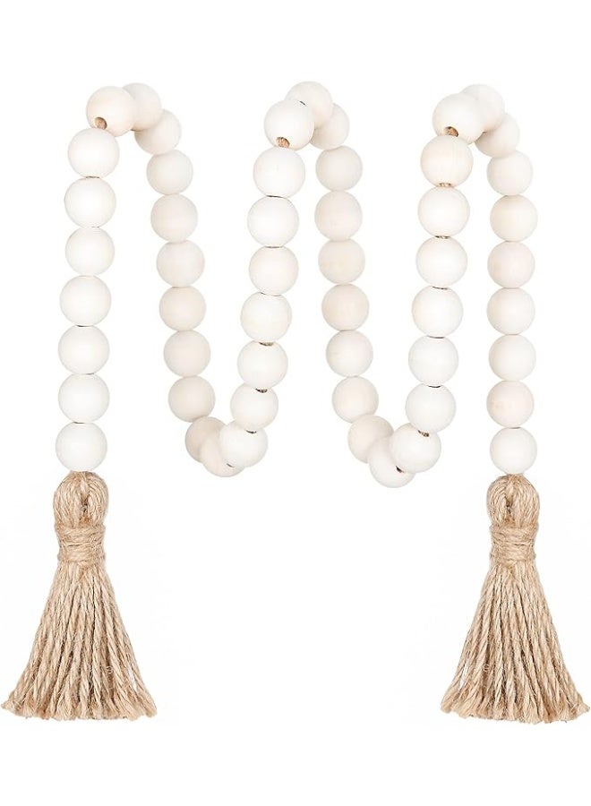 إكليل خرز من الخشب مقاس 99 سم مع شراشيب، سبحة صلاة متعددة الاستخدامات بتصميم بوهو أنيق للتعليق على الحائط وديكور المنزل من ميبليت (لون طبيعي) - Image 5