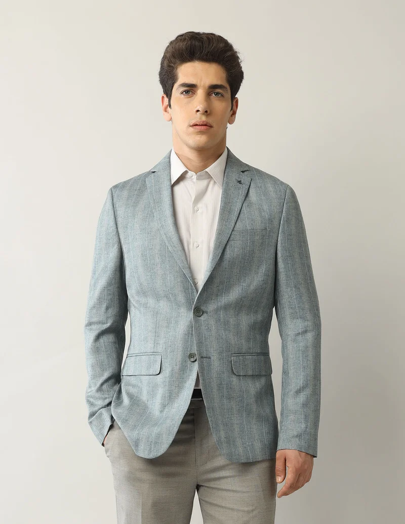 Vertical Striped Tailored Fit Blazer