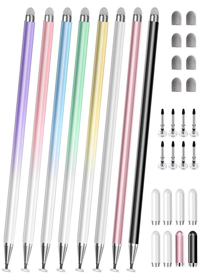 AmberVec Stylus Pen for Touchscreen, 2 in 1 Stylists Pens Compatible with All Touch Screens Devices, Tablets, iPhone, iPad, Android, Computer, Laptop, Fine Disc Tip Drawing Styluses [8 Pack] - Image 1