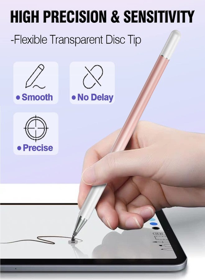 AmberVec Stylus Pen for Touchscreen, 2 in 1 Stylists Pens Compatible with All Touch Screens Devices, Tablets, iPhone, iPad, Android, Computer, Laptop, Fine Disc Tip Drawing Styluses [8 Pack] - Image 5