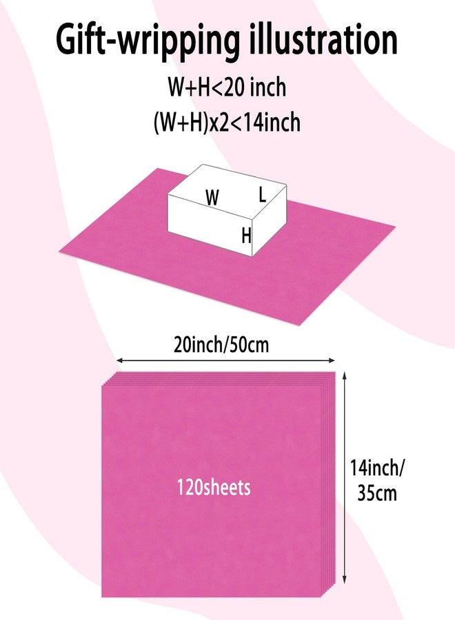 Laidans 120 Sheets 20"X14" Hot Pink Tissue Paper for Gift Bags Wrapping, Art Tissue Paper Bulk for Weddings Birthday Party Crafts Decoration - Image 2