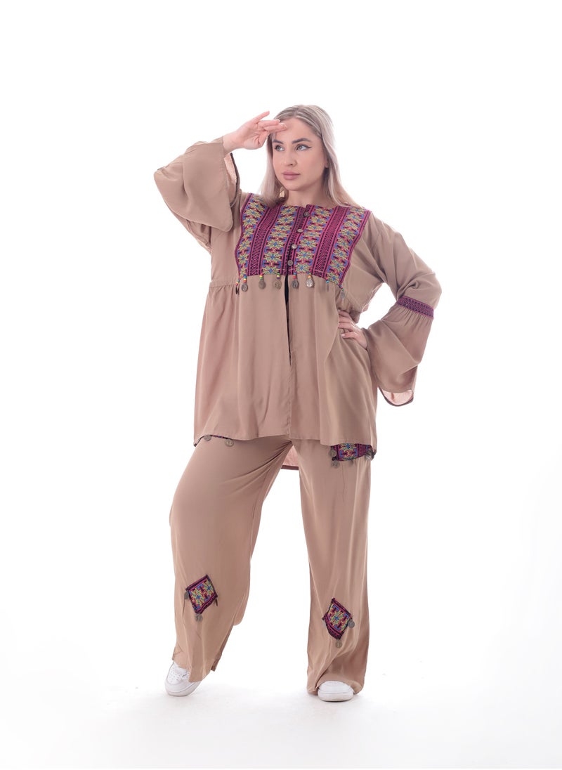 بيبو طقم بنطلون حريمي تطريز  - Image 2