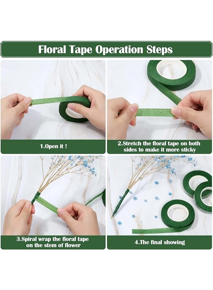 Floral Arrangement Kit with Green Tape and Wire, Boutonniere Flower pin, Wire Cutter for Wreath Making Supplies  - Image 4