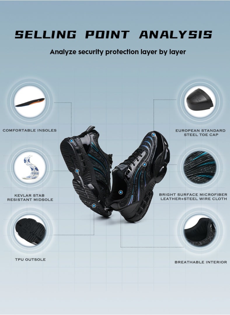 Steel Toe Shoes for Men Lightweight Safety Shoes Comfortable Puncture Proof Slip On Indestructible Work Shoes and Fashion Sneakers. - Image 4