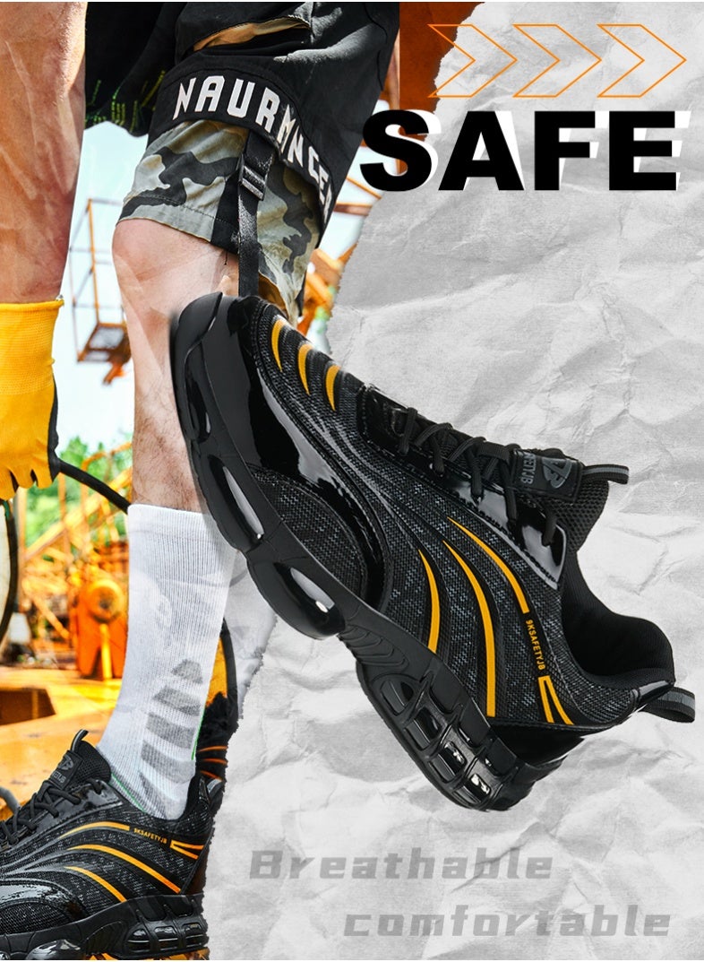 Steel Toe Shoes for Men Lightweight Safety Shoes Comfortable Puncture Proof Slip On Indestructible Work Shoes and Fashion Sneakers. - Image 1