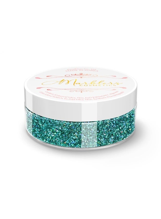 MARBLERS Holographic Face & Body Glitter [Holo Teal] 0.18oz (5g) | Fine | Non-Toxic | Vegan | Cruelty-Free | Ethically Sourced | Festival Makeup | Eye, Hair, Nail, Eyeshadow | Cosmetic Grade - Image 1