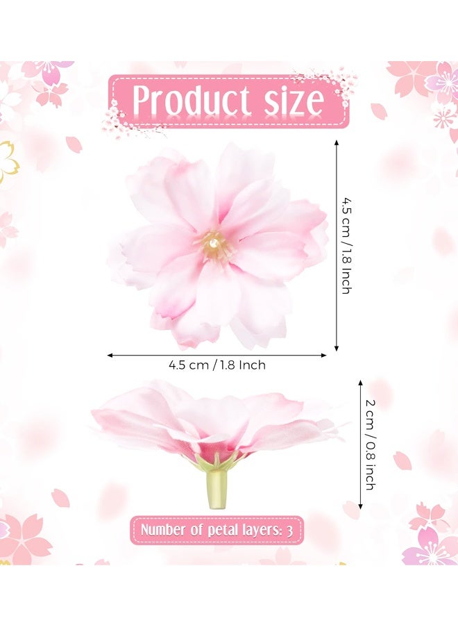 100PCS 1.8 Inch Artificial Plum Blossom Heads, Silk Faux Flowers for Wedding Party Craft Decoration - Image 2