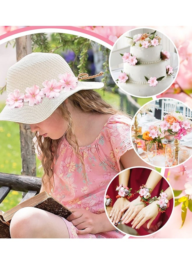 100PCS 1.8 Inch Artificial Plum Blossom Heads, Silk Faux Flowers for Wedding Party Craft Decoration - Image 4
