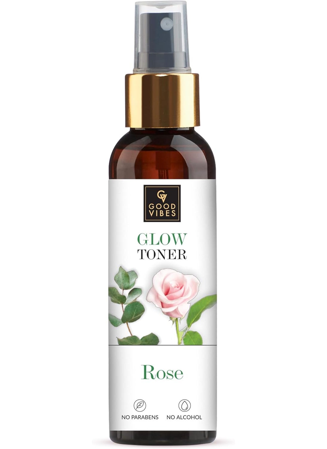 Good Vibes Good Vibes Rose Glow Face Toner Spray | Balances pH | Minimize Pores | Refreshing & Hydrating Facial Mist | Paraben & Alcohol Free | 4.06 Fl Oz/120ml 