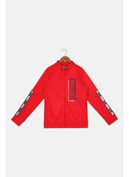 PUMA Kids Boy Sportswear Fit Full Zip Sweatshirt, Red  - Image 1