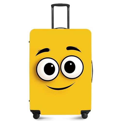 ANNA QUEEN Cute Emoticons Yellow Luggage Cover Washable Suitcase Protector Suitcase Cover Anti-Scratch,Stretchable Fit for 18-32Inch Luggage,Travel Bag Cover XL(fits 29-32Inch suitcase) - Image 1