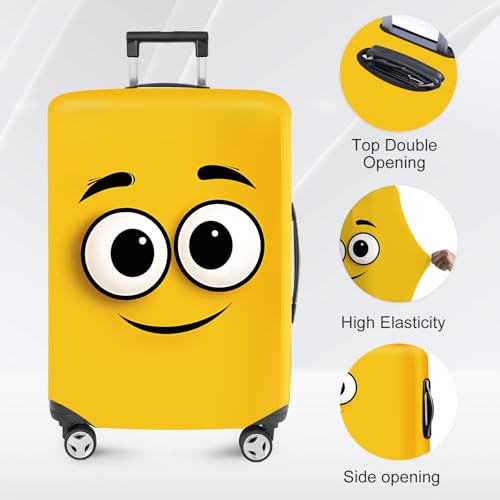 ANNA QUEEN Cute Emoticons Yellow Luggage Cover Washable Suitcase Protector Suitcase Cover Anti-Scratch,Stretchable Fit for 18-32Inch Luggage,Travel Bag Cover XL(fits 29-32Inch suitcase) - Image 3