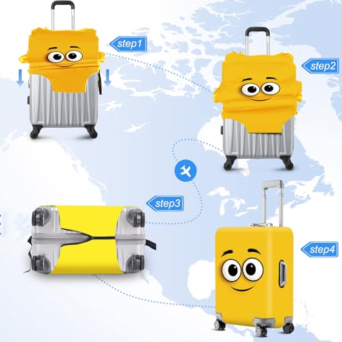 ANNA QUEEN Cute Emoticons Yellow Luggage Cover Washable Suitcase Protector Suitcase Cover Anti-Scratch,Stretchable Fit for 18-32Inch Luggage,Travel Bag Cover XL(fits 29-32Inch suitcase) - Image 5