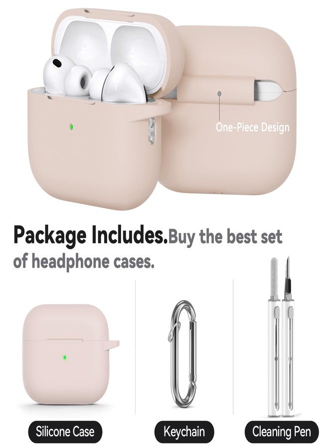 Ljusmicker for AirPods Pro 3 Case 2025 with Cleaner Kit,Soft Silicone Protective Cases for Apple AirPods Pro 3rd Generation Cover for Women Men,AirPod Pro 3 Cases Accessories with Keychain-Milk Tea - Image 3