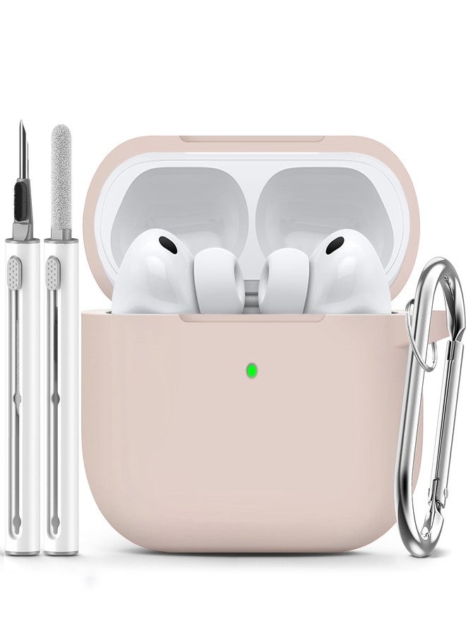 Ljusmicker for AirPods Pro 3 Case 2025 with Cleaner Kit,Soft Silicone Protective Cases for Apple AirPods Pro 3rd Generation Cover for Women Men,AirPod Pro 3 Cases Accessories with Keychain-Milk Tea - Image 1