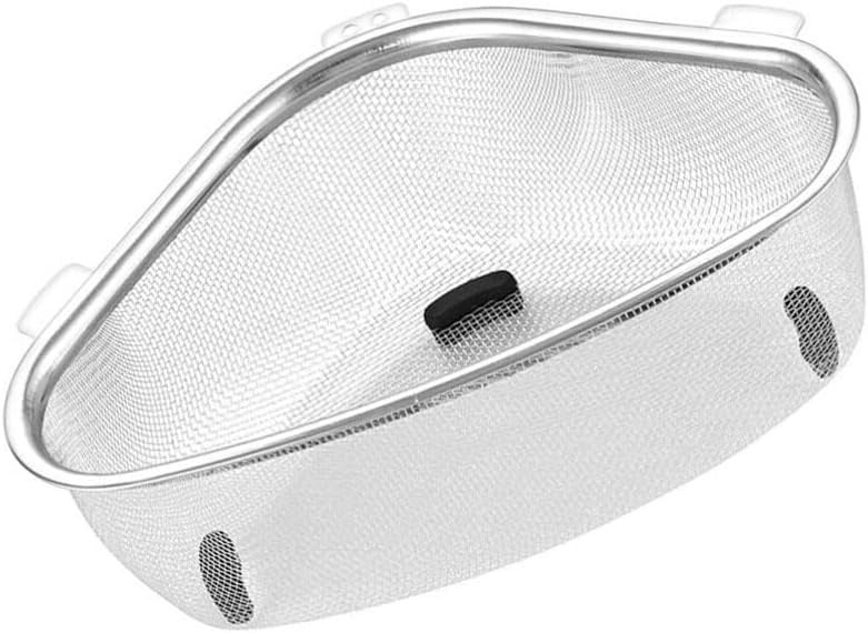 EBOFAB Basket with Drainer for Sink Basket with Strainer for Food Waste Kitchen Sink Drain Strainer Triangular Kitchen Sink Filter Multifunctional Mesh Stainless Steel - Image 1