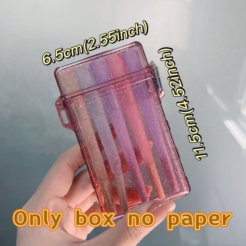 Pink Acrylic Cigarette Case Small Size With Flip Top And Cone Holders - Image 4
