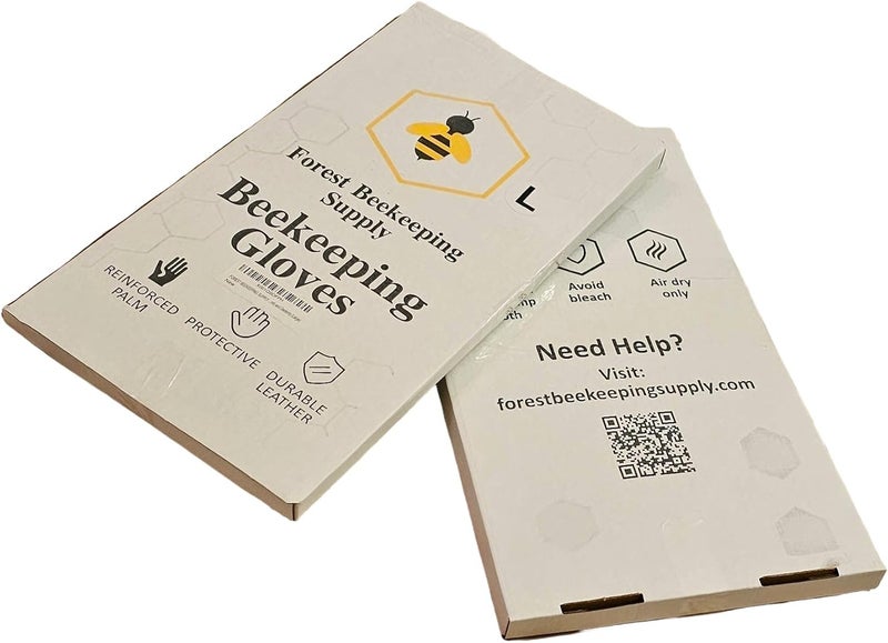FOREST BEEKEEPING SUPPLY قفاز نحال مصنوع من جلد الماعز مع كم قماش طويل ومانع للتمدد. (كبير) - Image 3