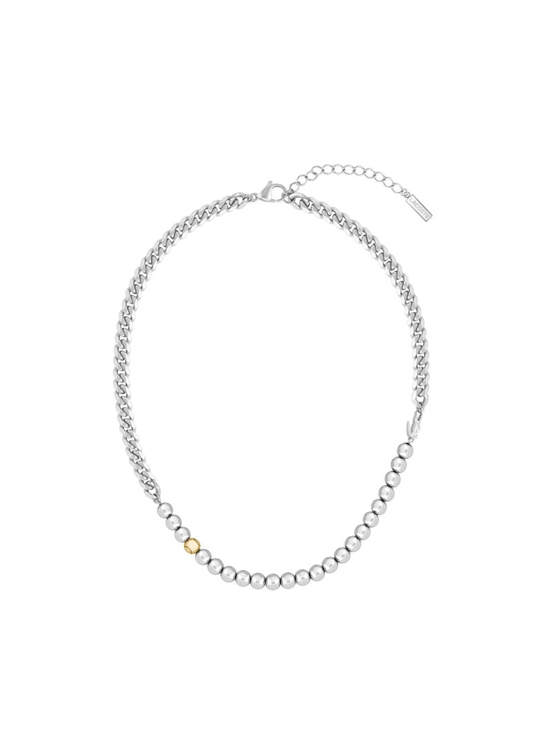 LACOSTE مجموعة مجوهرات لاكوست أوربي للنساء - قلادة من الفولاذ مع خرز وسلسلة - 2040335 - Image 1