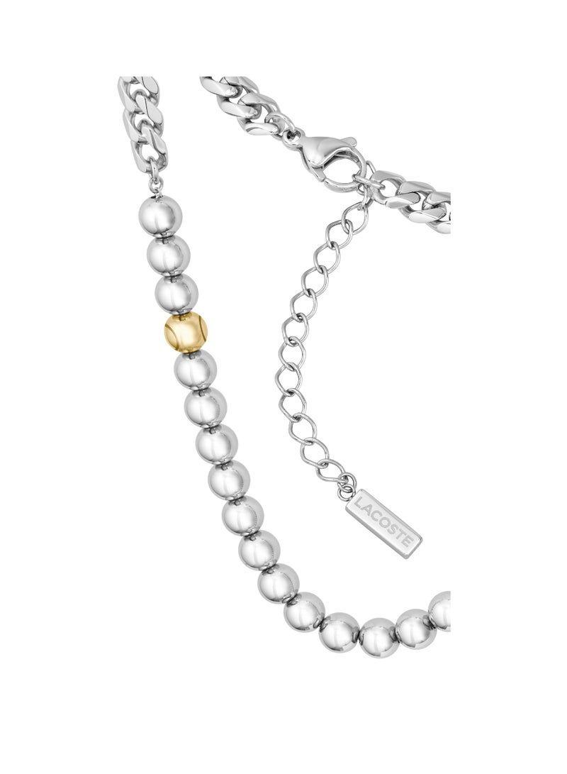 LACOSTE مجموعة مجوهرات لاكوست أوربي للنساء - قلادة من الفولاذ مع خرز وسلسلة - 2040335 - Image 3