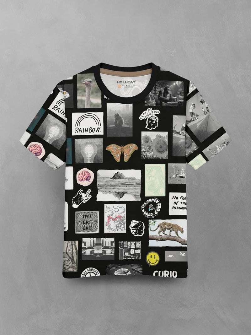 HELLCAT Trendy Front & Back Graphic Printed Cotton Blend Half Sleeve Premium Round Neck Tshirt for Boys - Pack of 2 Black1/Purple 3-4 Years - Image 3