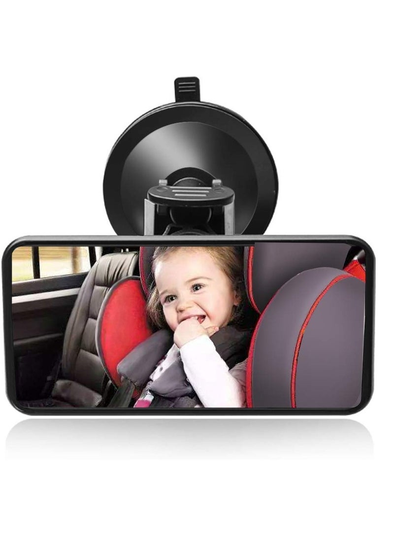 Baby Car Mirror Rear Facing, View Infant/ Toddler in Back Seat, Shatterproof Safety Rear View Backseat Mirror 360 Degree Rotatable - Image 1