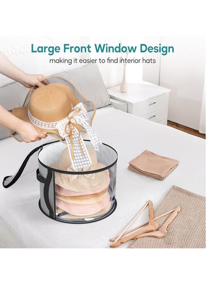 Arabest Oversized Clear Hat Storage Bag for Women, Holds up to 7 Caps Cowboy Hat Organizer for Closet, Wide Brims Hat Case with Carrying Handles (Grey)  - Image 3