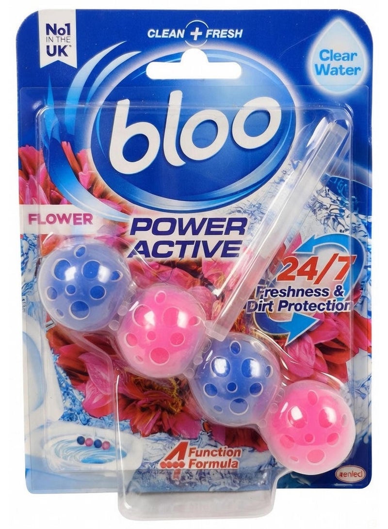bloo Power Active Flower Toilet Rim Block 24/7 Freshness 50G