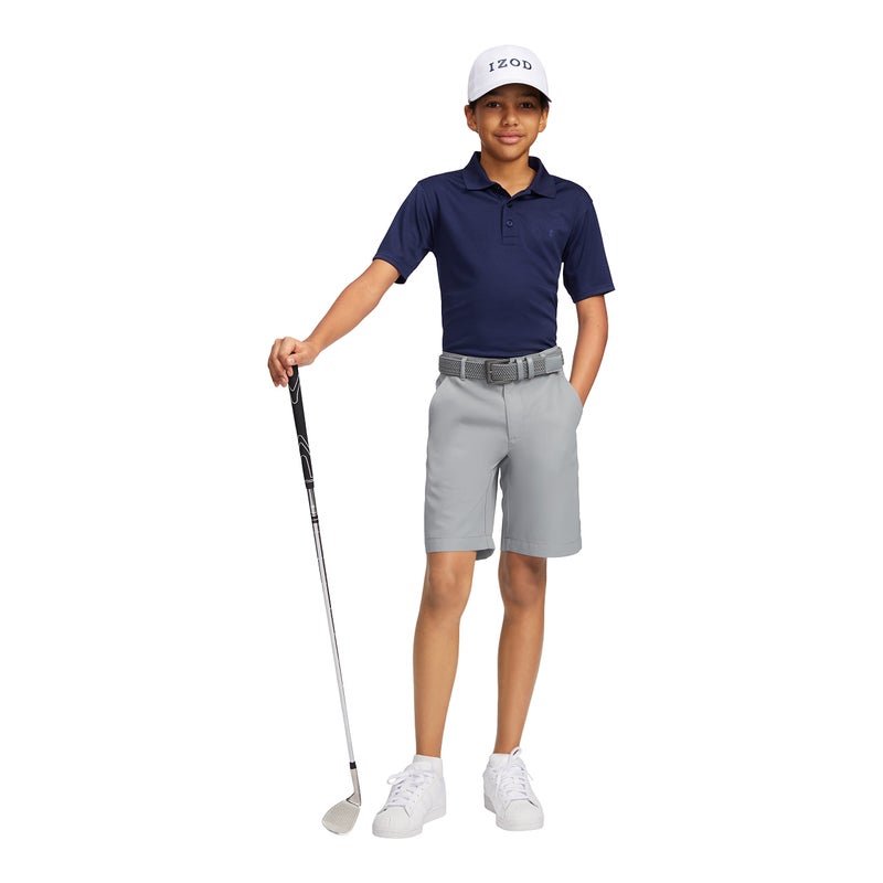 Izod Boys Performance Swingflex Stretch Straight Fit Golf Shorts, Monument, 10 US - Image 2