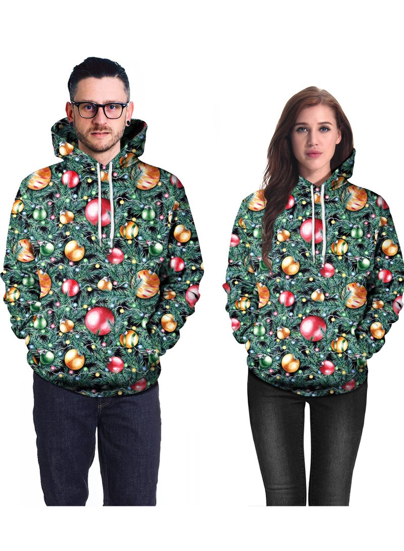 1PCS New Christmas Hoodie Digital Print Women's Casual Pullover for Men  - Image 1