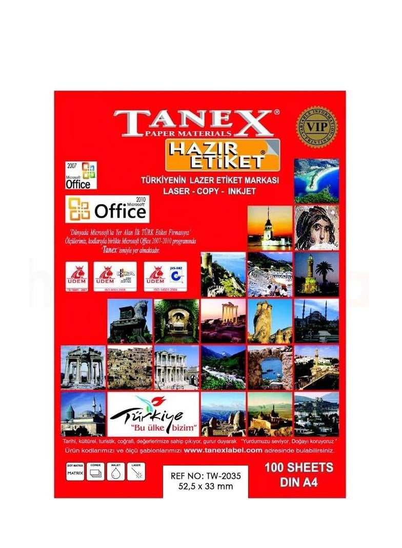 Tanex Laser Printer Labels
