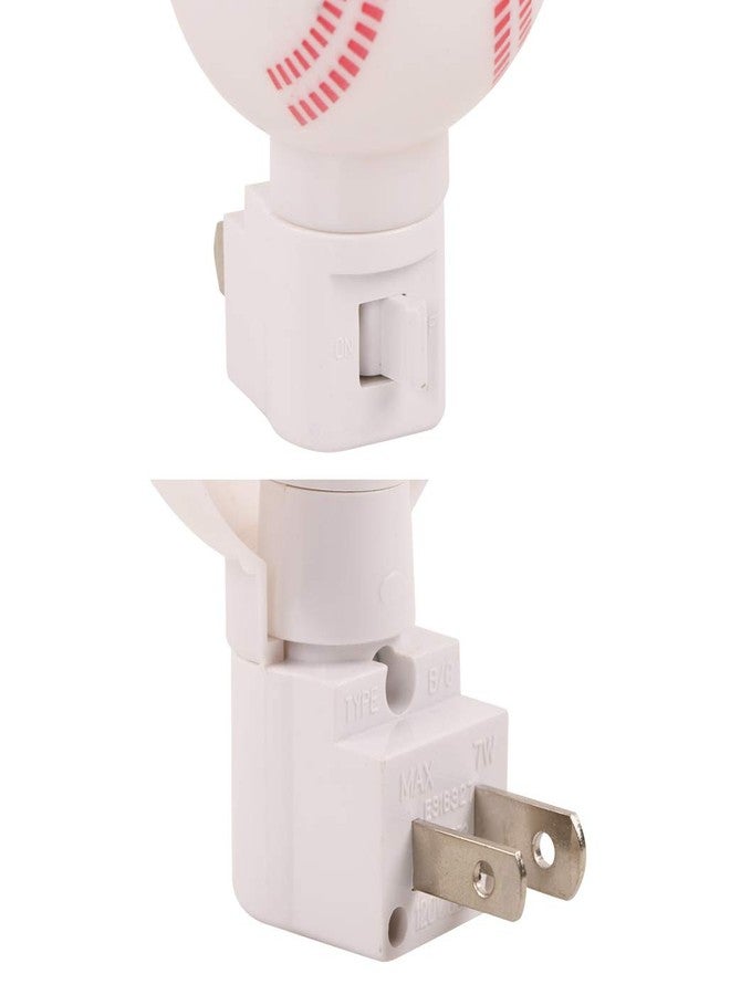 عبوة من قطعتين - مصباح ليلي LED مُحسَّن باللون الأبيض الدافئ للأطفال - مصباح على شكل كرة البيسبول للعناية الجيدة بنوم الأطفال - Image 5