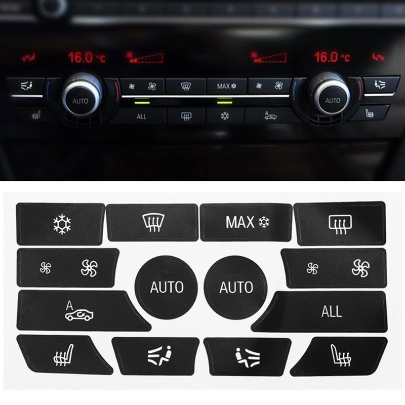 Mactoom AC Climate Control Button Repair Stickers Compatible with BMW 5 2009-2015 Series E60 F10 Replacement Decal Stickers - Image 1