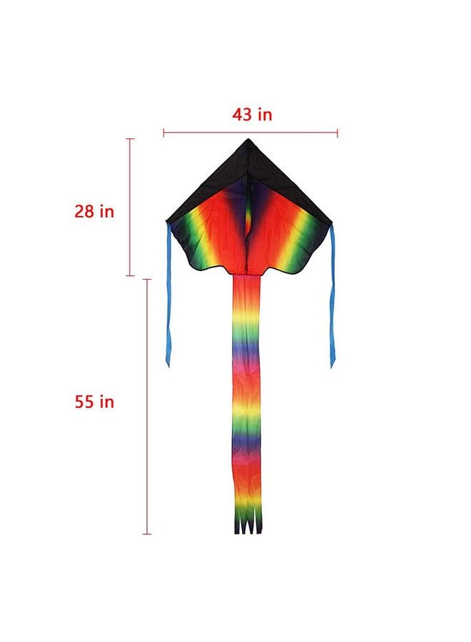 SINGARE 2 Pack Rainbow Delta Kite Kites For Kids Adults Easy To Fly Long Tail Huge Flyer Great Outdoor Activities Beach Games For Kids With Line And Handle - Image 3